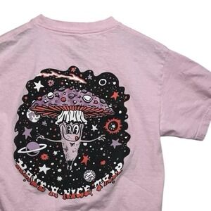 A-LAB "Have A Nice Trip" Men's Short Sleeve T-Shirt Pink MEDIUM Back Logo